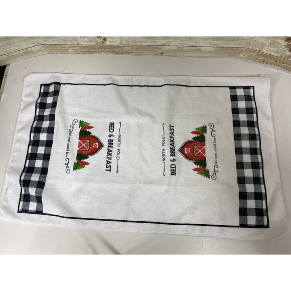 Kitchen Dish Towel North Pole Bed & Breakfast Barn Trees, 15x25 Christmas Decor - Picture 7 of 8
